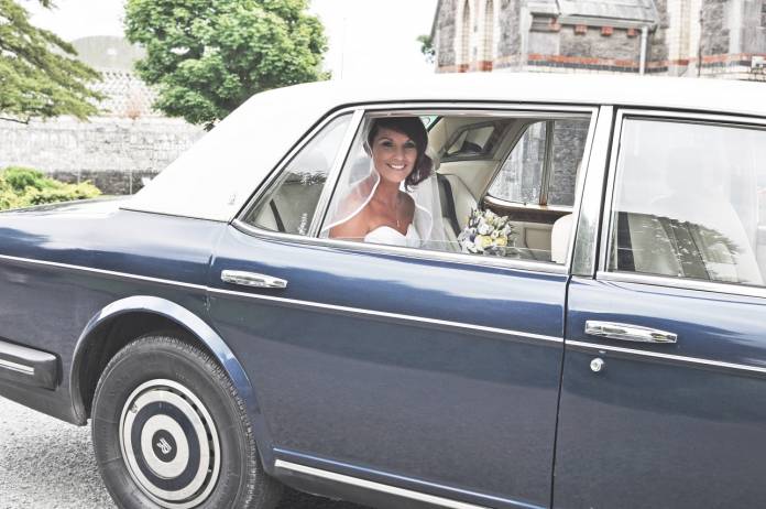 bride in the limo